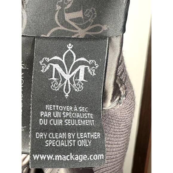 Vintage Mackage I Olive Green Lamb Leather Hidden Hood Biker Aviator Jacket  I S - Picture 8 of 10